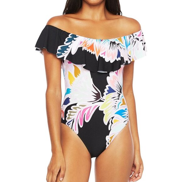 Trina Turk Other - NWT Trina Turk Seychelles Floral Ruffle Off Shoulders One Piece Swimsuit